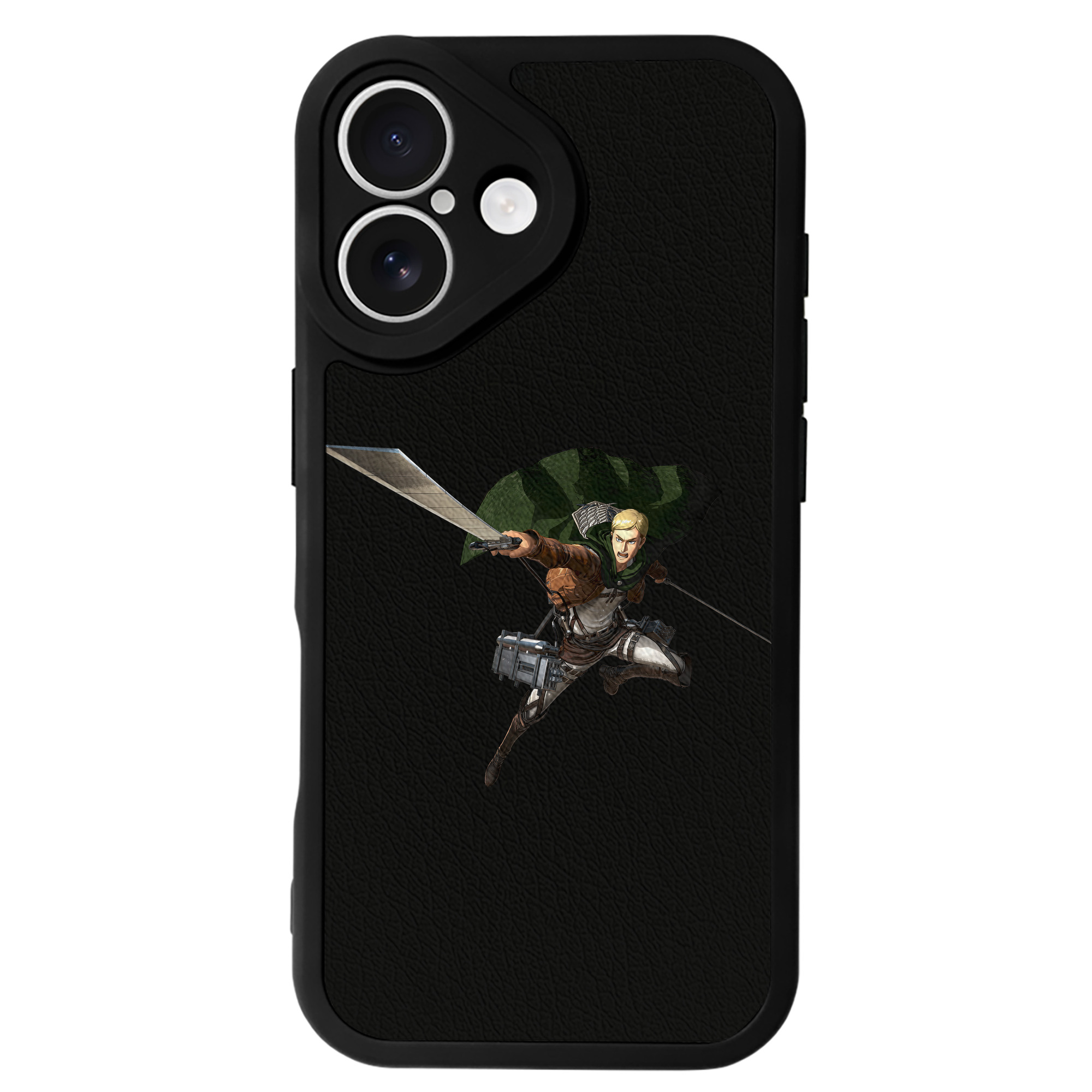 （画像用） 進撃の巨人 エルヴィン・スミス Attack on Titan Erwin Smith 【iPhone 16シリーズ対応】シリコンスマホケース（レザー調） 材質：シリコン